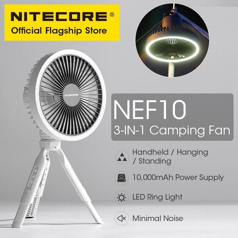 NEF10 Wireless LED Outdoor Fan & Powerbank 10,000mAh - Black