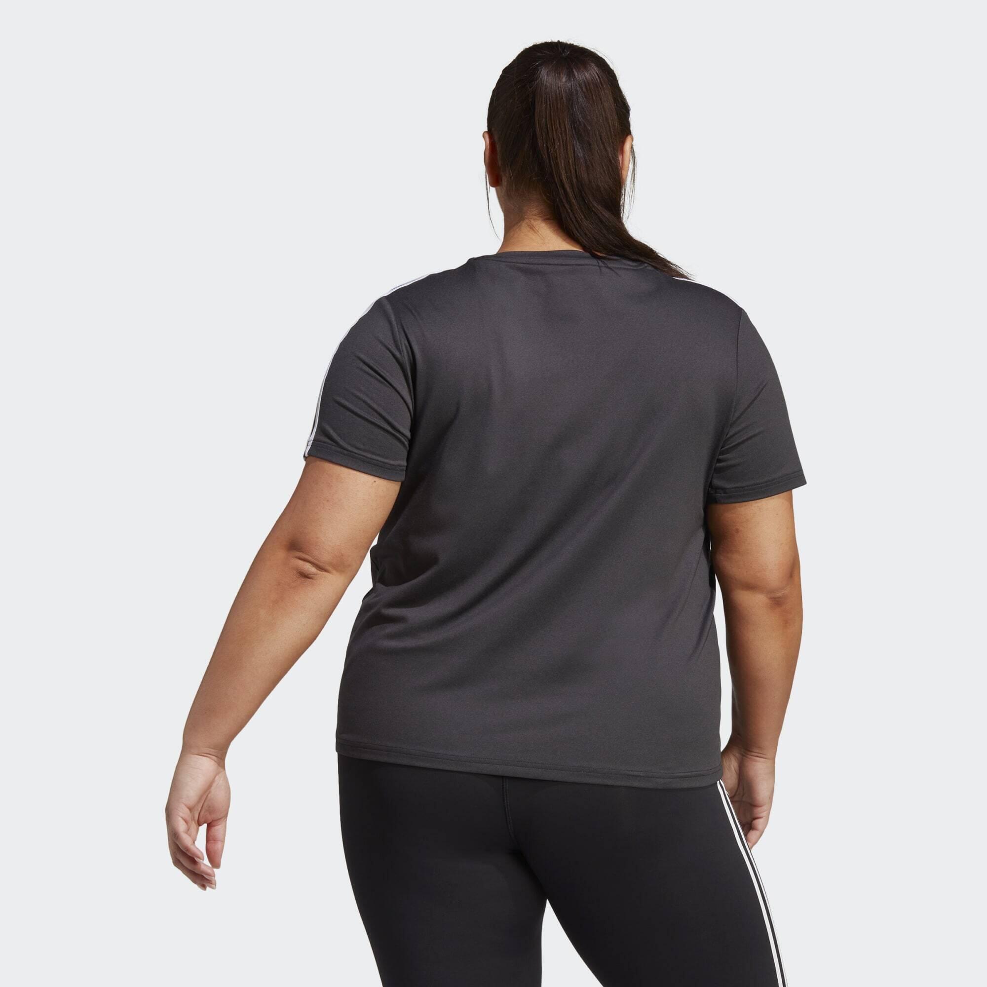 AEROREADY Train Essentials 3-Stripes Tee (Plus Size) 3/5