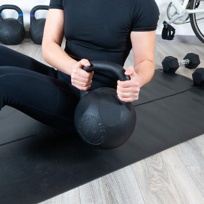 Kettlebell en acier avec revêtement en poudre