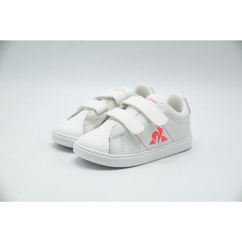 Baskets Le Coq Sportif Courtclassic Baby Girl Fluo, Blanc, Enfants