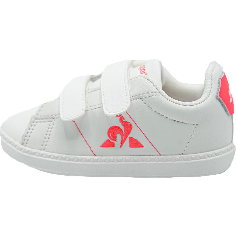 Baskets Le Coq Sportif Courtclassic Baby Girl Fluo, Blanc, Enfants