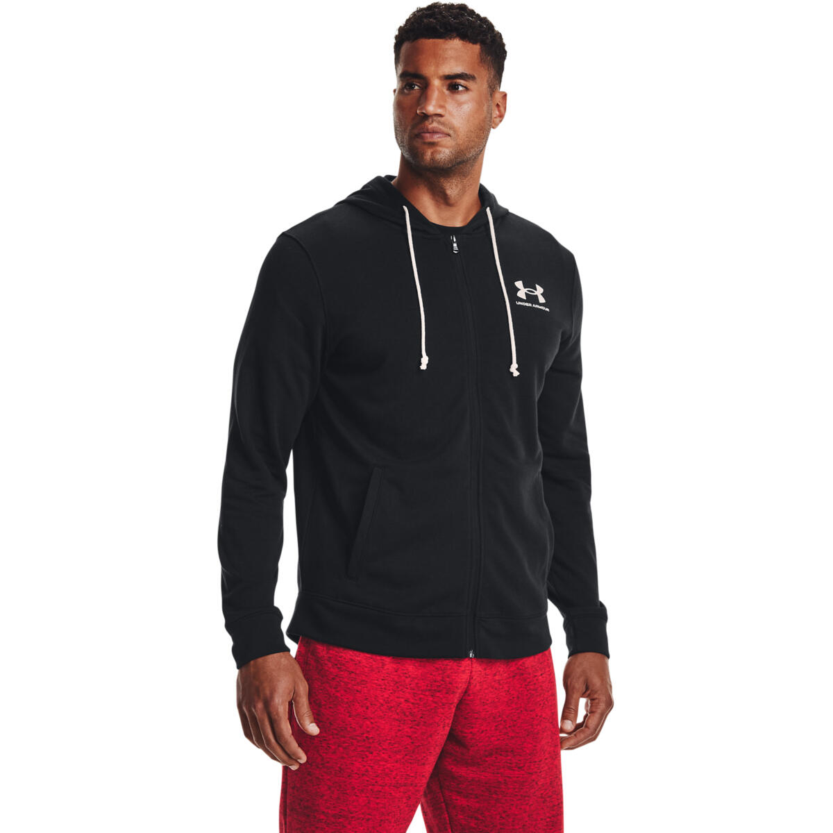 Under Armour - Capot Under Armour Rival Terry, Noir, Hommes - Pull - Blanc|noir - 36 Xs - Decathlon