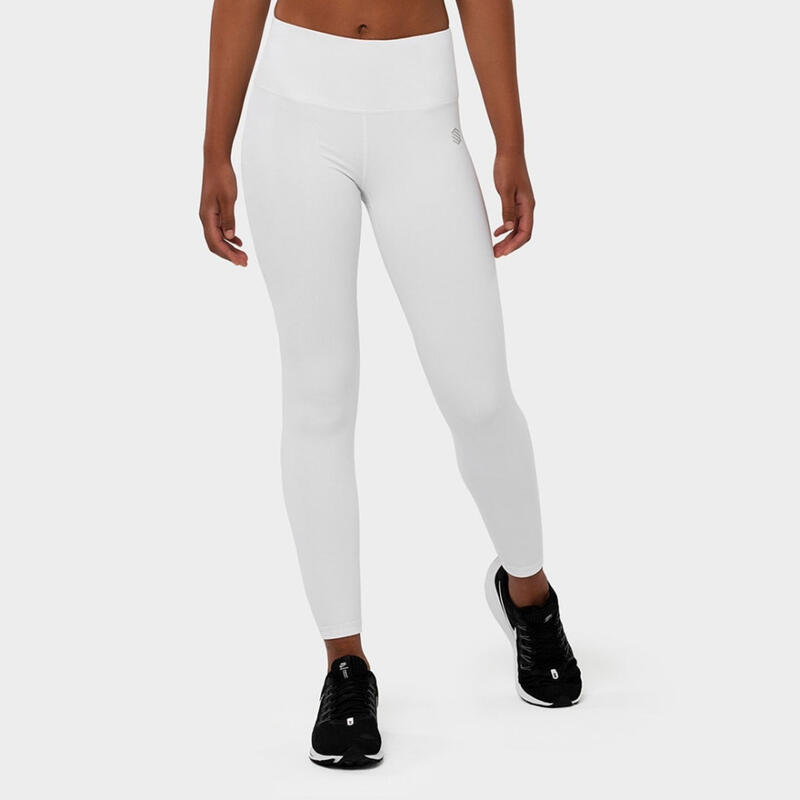 Mallas talle medio fitness SIROKO Run Blanco Mujer