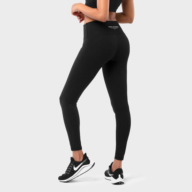 Kobieta Fitness Legginsy sportowe ze średnim stanem Five Stars SIROKO Czarny