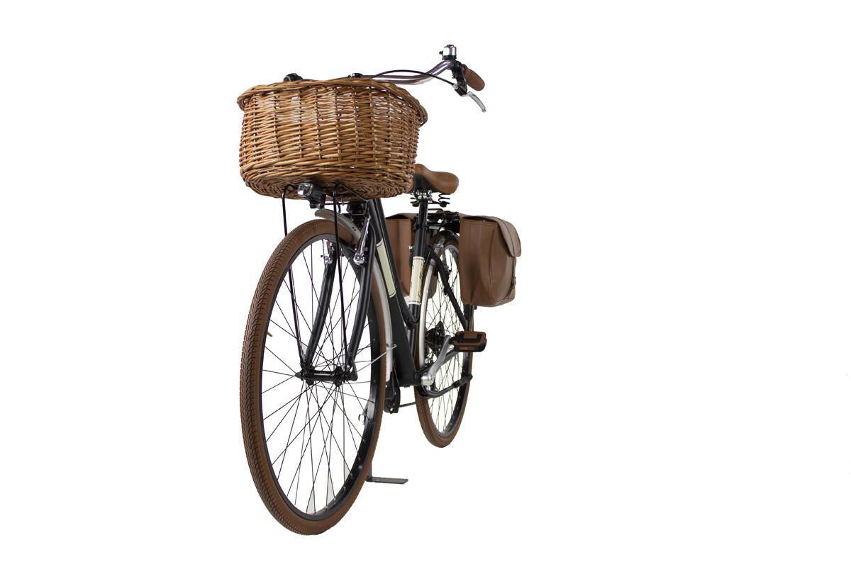 City bike Dolce Vita by Canellini woman with bags and basket - Black 5/5