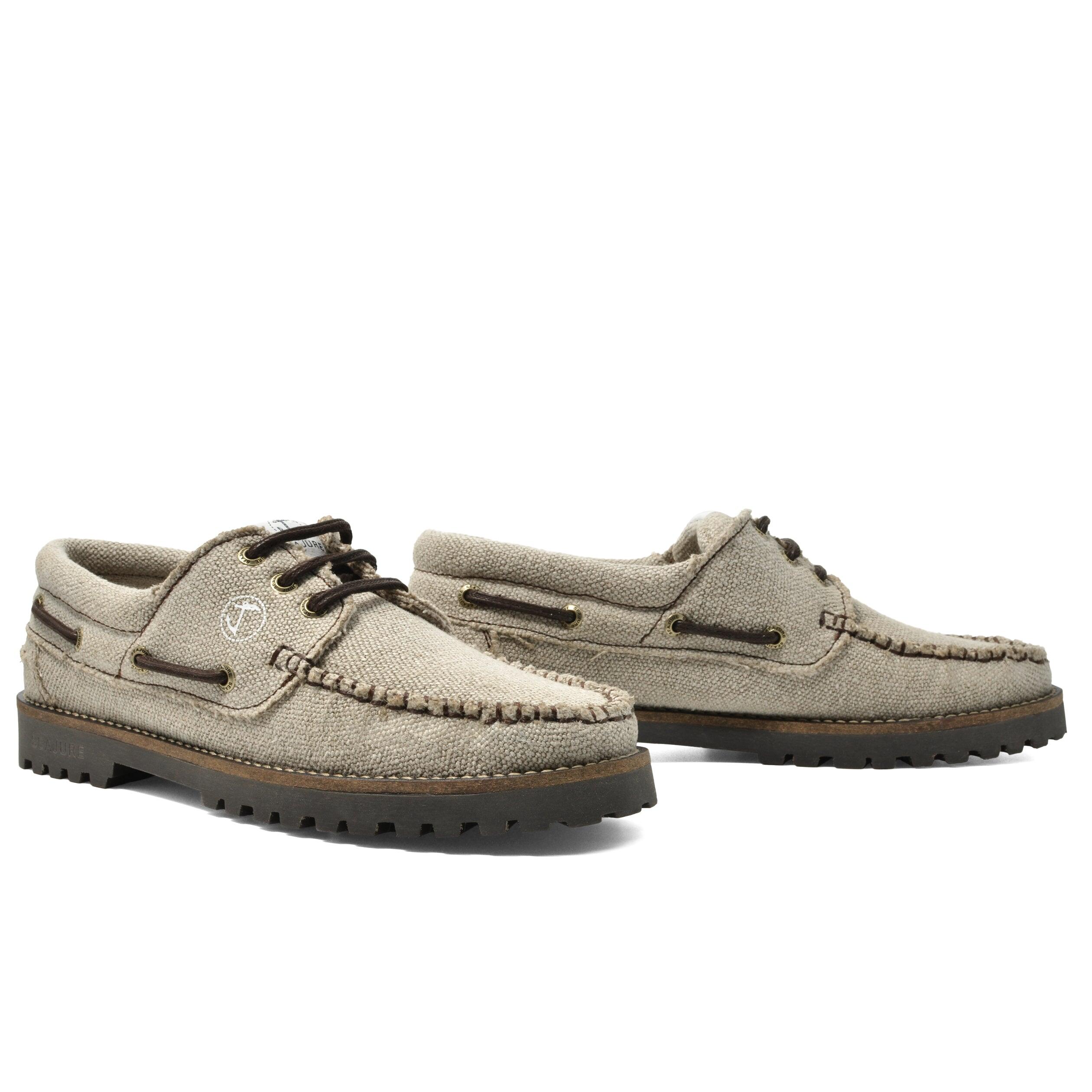 Zapatos Náuticos Cáñamo y Vegan Seajure Embleton Hombre Beige 3/5