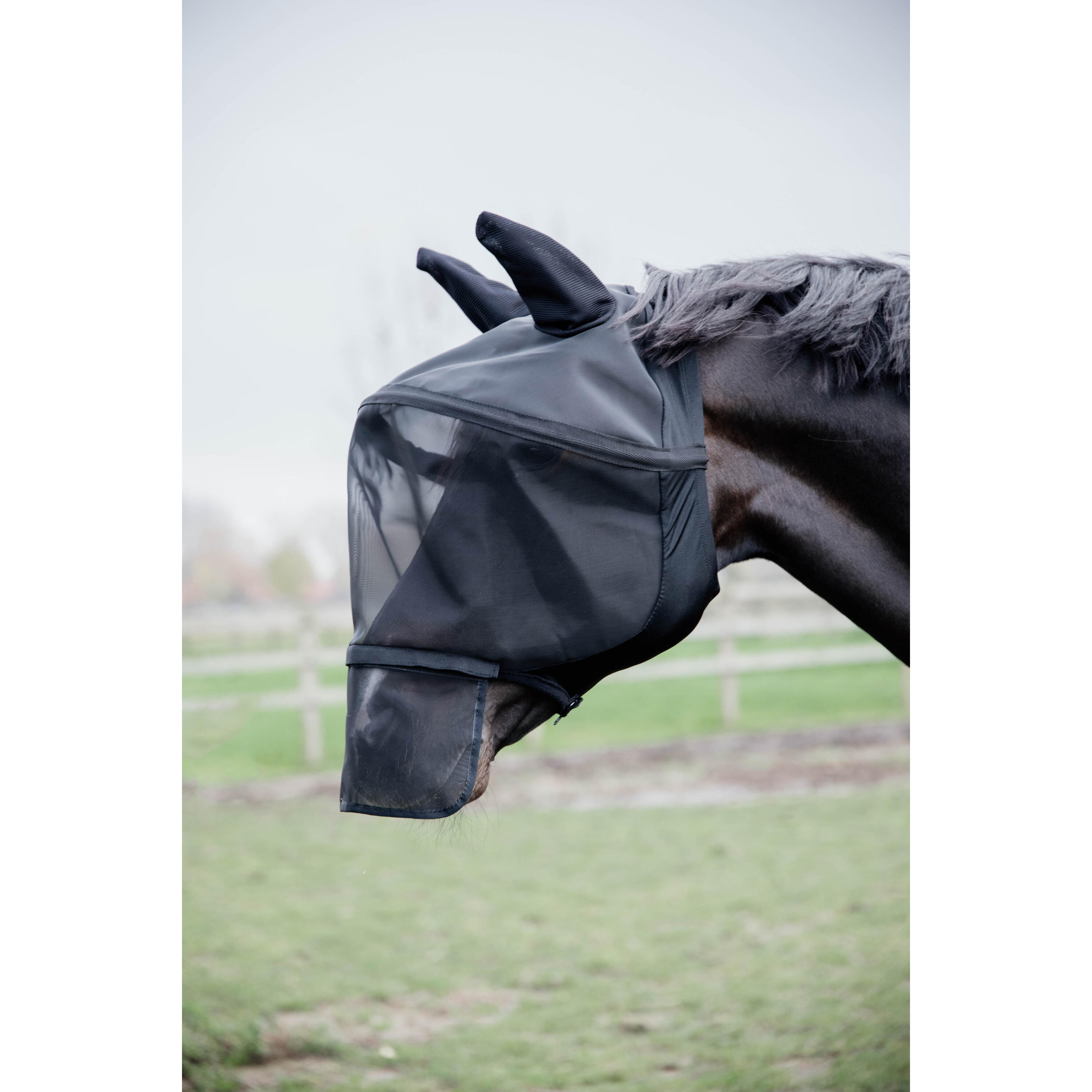 Fliegenmaske Pro Schwarz Full 4/5