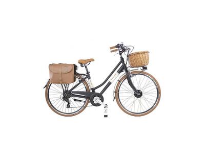 Bicicletta elettrica da città Dolce Vita Donna con borse e cesto - Verde Oliva