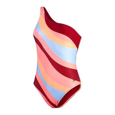 Speedo speedo zwemkledij eco printed asymetric red dames redora