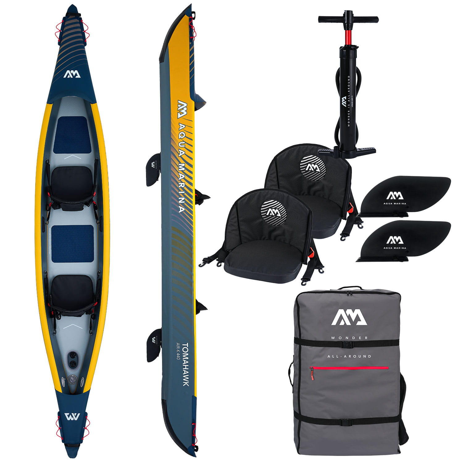 Aqua Marina Tomahawk Air-K 440 High Pressure Drop-Stitch Speed Kayak 1/7