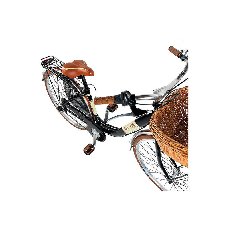 Stadsfiets Dolce Vita by Canellini Venere 28" met mand - Zwart