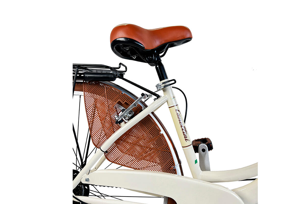Stadsfiets Dolce Vita by Canellini VENERE 28" met mand - Crème 3/4