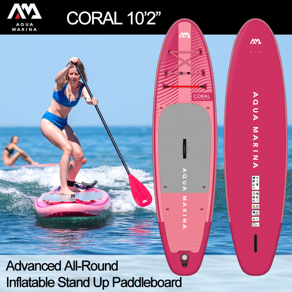 Aqua Marina CORAL 10ft2 / 310cm - All Round PLUS - Paddle Board - Raspberry 2/8
