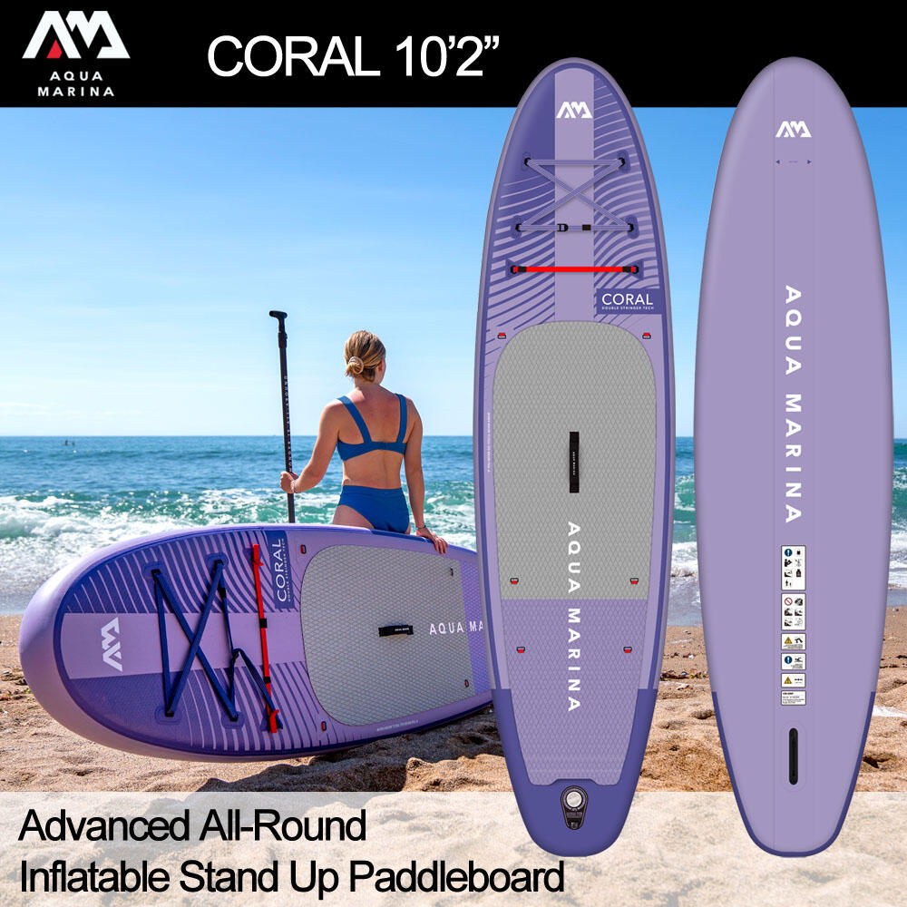 Aqua Marina CORAL 10ft2 / 310cm - All Round PLUS - Paddle Board - Purple 2/8