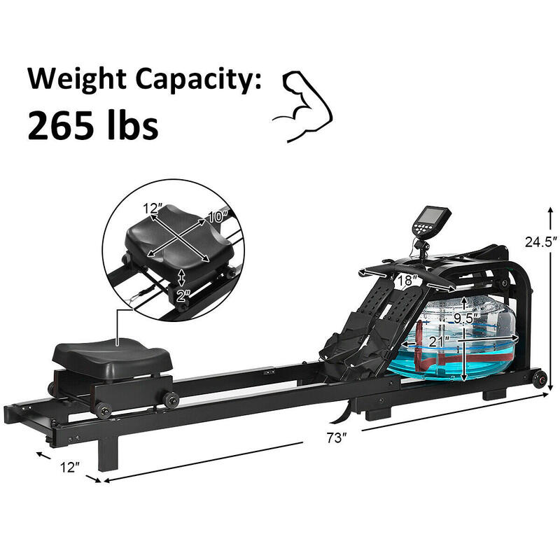 AquaRower CF223 Roeiapparaat.  16 niveaus van weerstand .