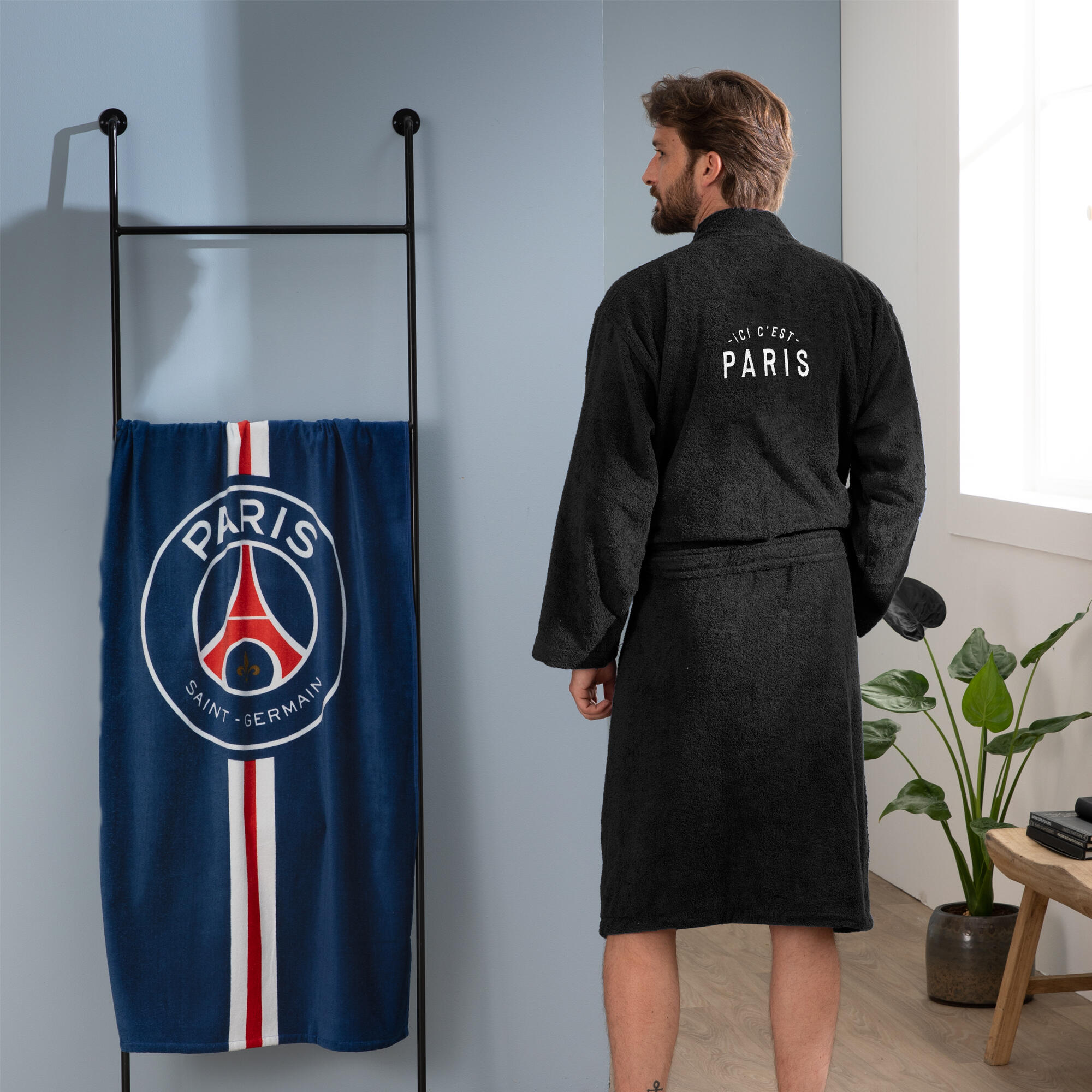 Peignoir de bain adulte 100 coton football Paris Premium PSG Decathlon