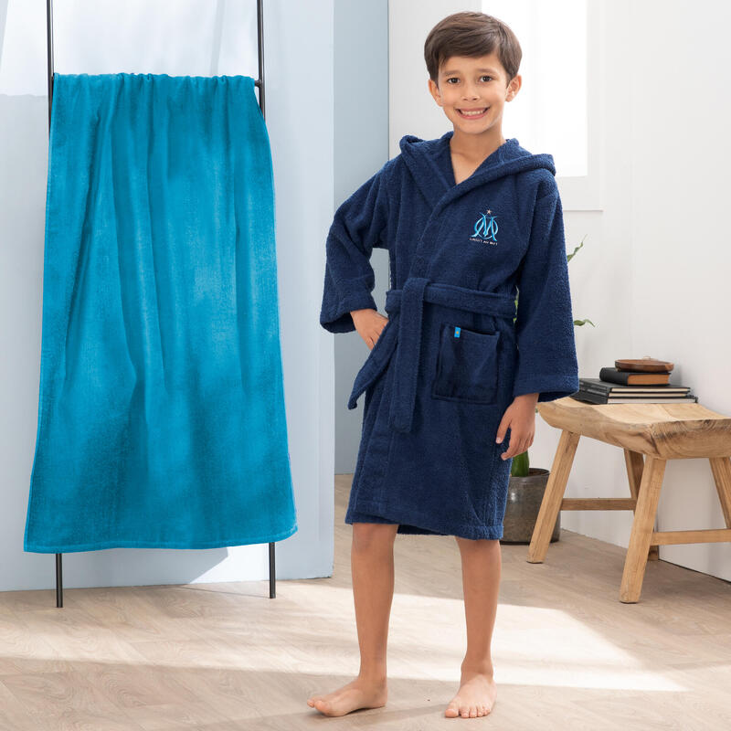 Peignoir de bain enfant 100% coton football Marseille - Ruban