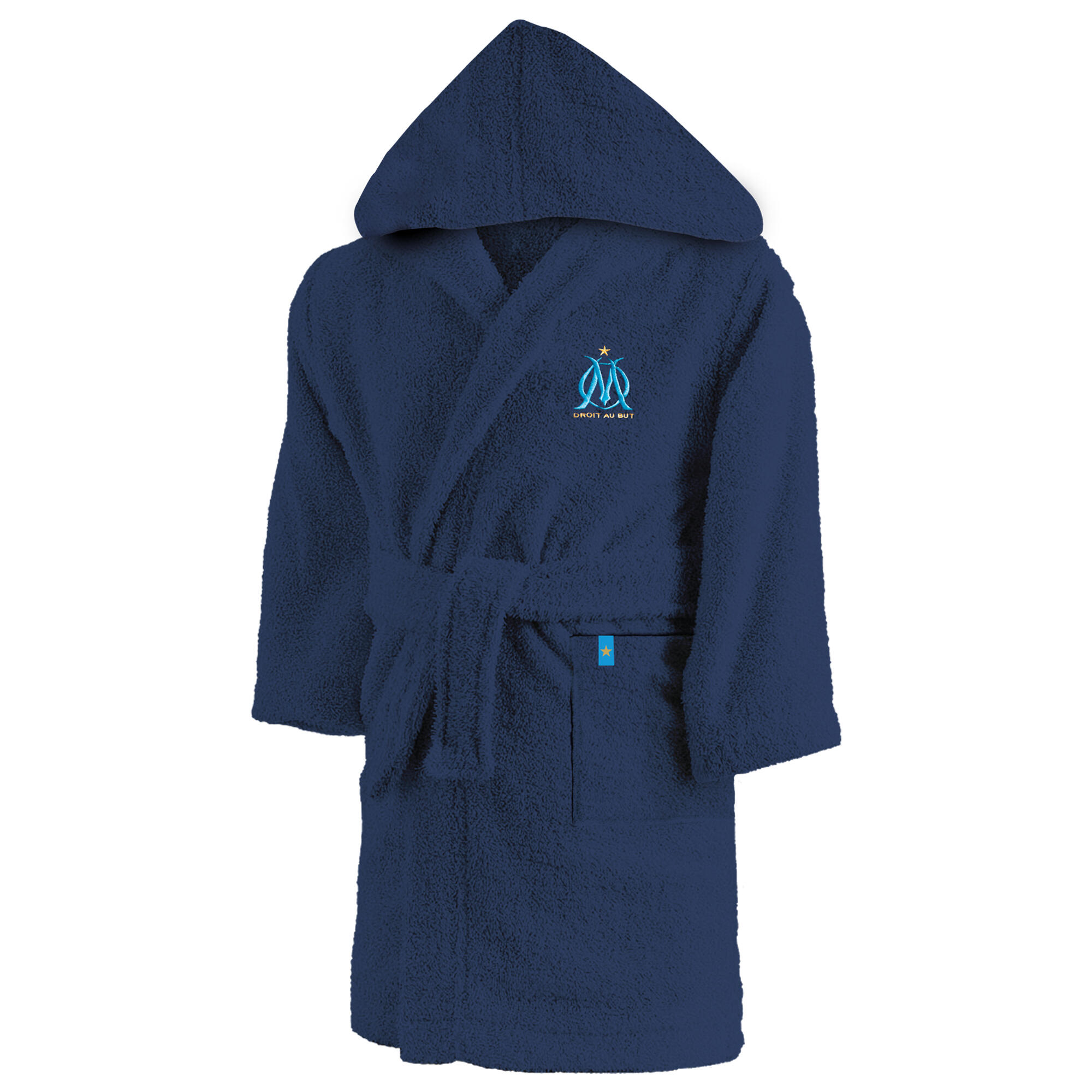 Peignoir de bain enfant 100% coton football Marseille - Ruban 5/7