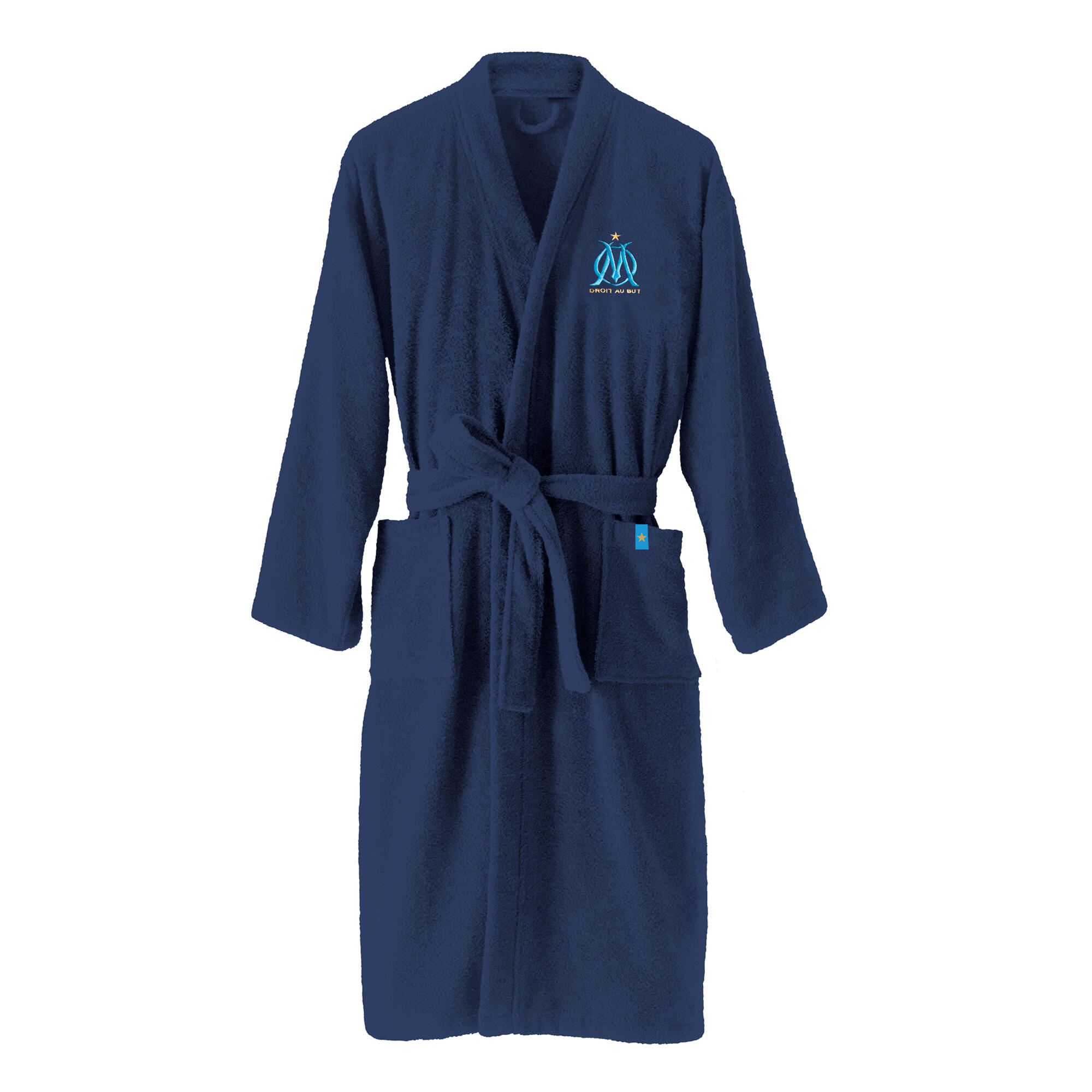 Peignoir de bain adulte 100% coton football Marseille - Ruban 5/7