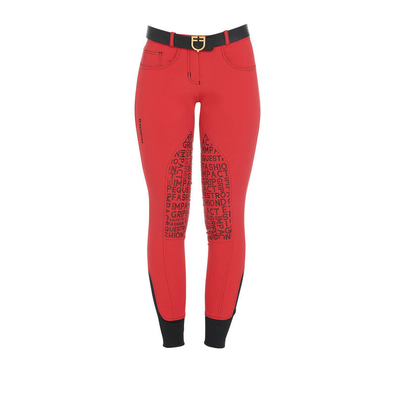 Pantalon d'équitation  femme en tissu technique avec grip genou