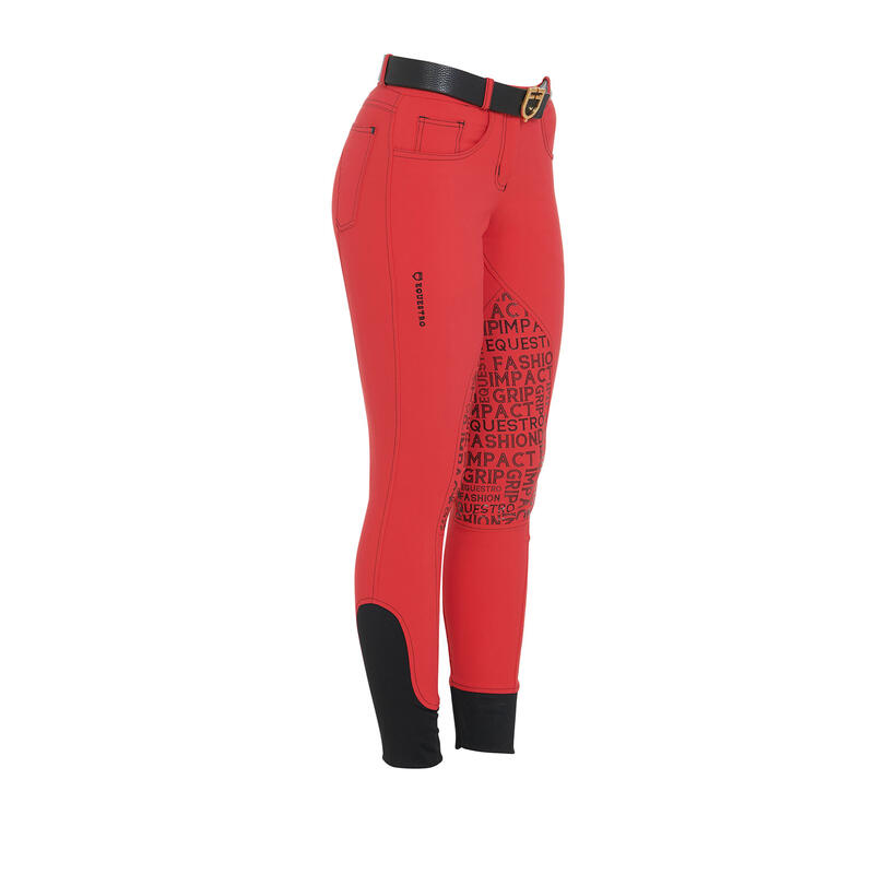 Pantalon d'équitation  femme en tissu technique avec grip genou