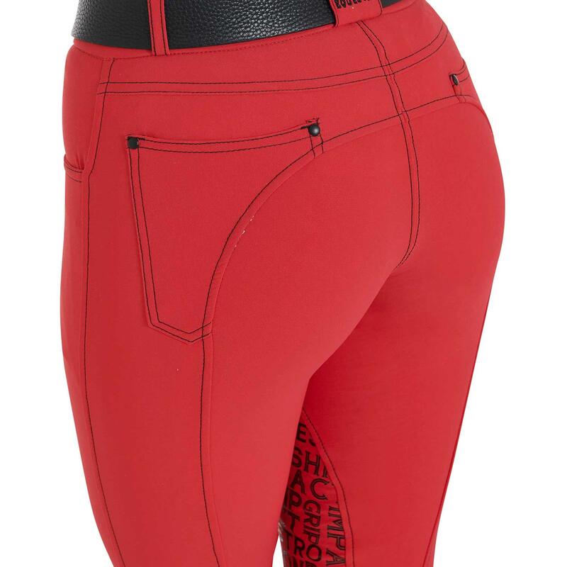 Pantalon d'équitation  femme en tissu technique avec grip genou