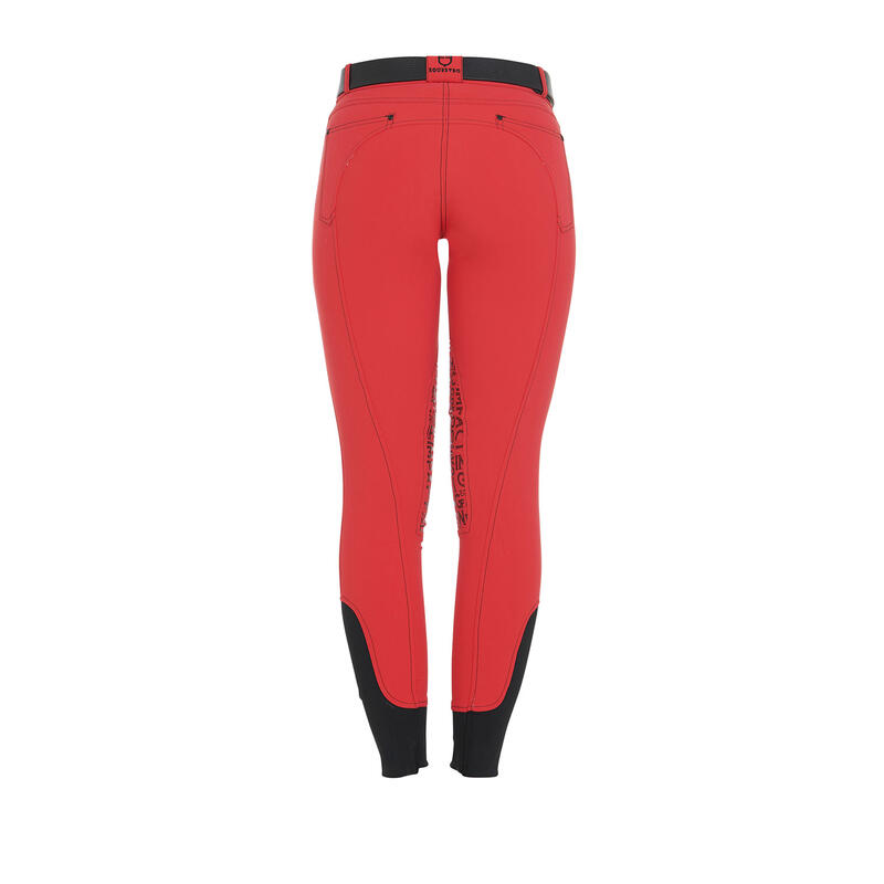 Pantalon d'équitation  femme en tissu technique avec grip genou