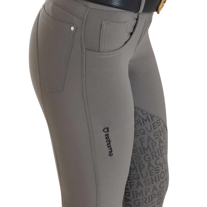 Pantaloni equitazione donna tessuto tecnico con grip sul ginocchio