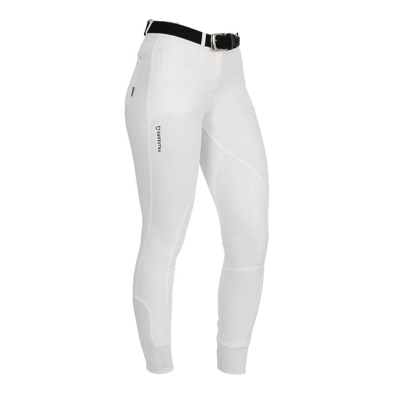 Pantalon d'équitation  femme en tissu technique avec grip genou