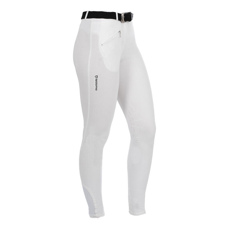 PANTALON D'ÉQUITATION FEMME EN COTON STRETCH AVEC GRIP