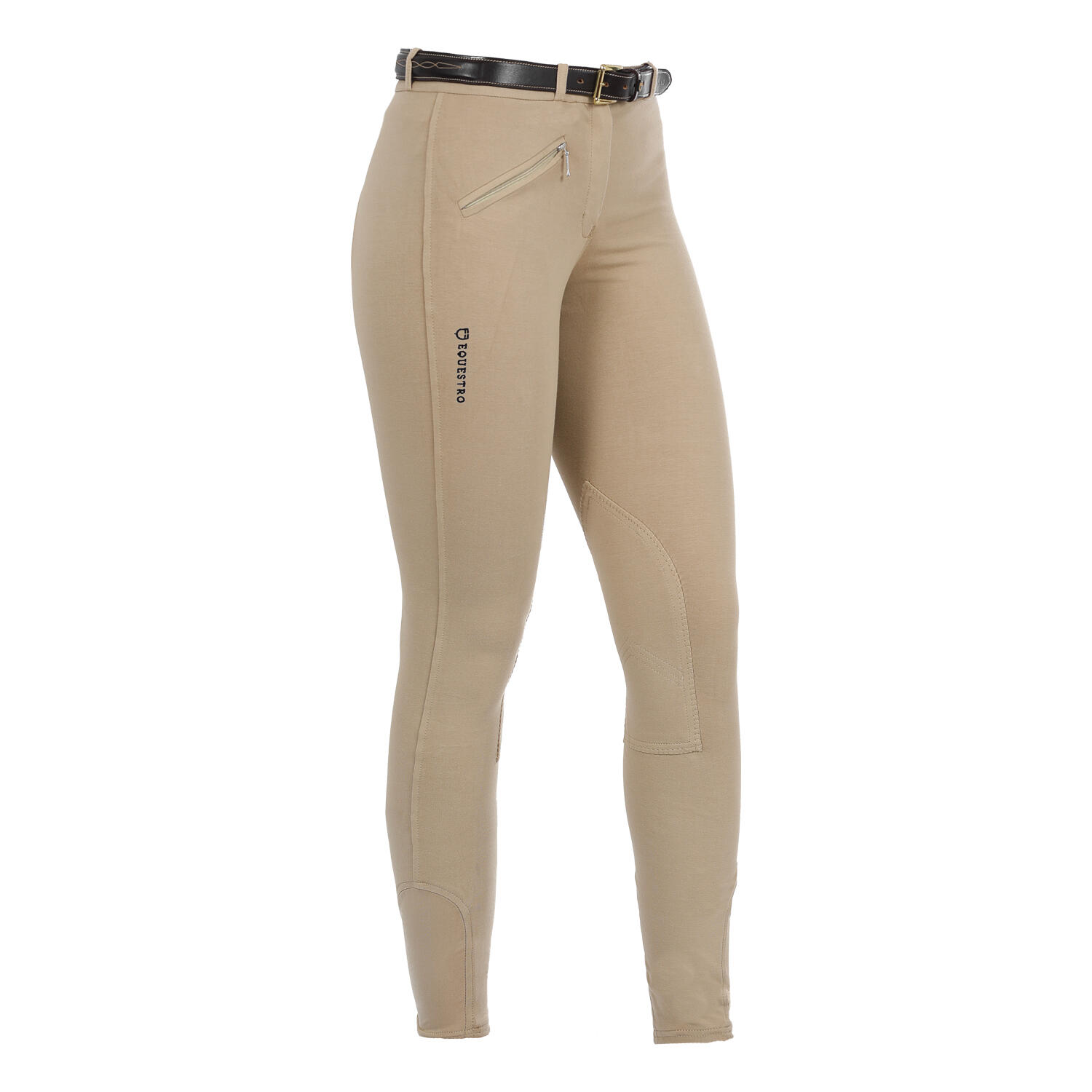 EQUESTRO Pantaloni equitazione donna in cotone elasticizzato
