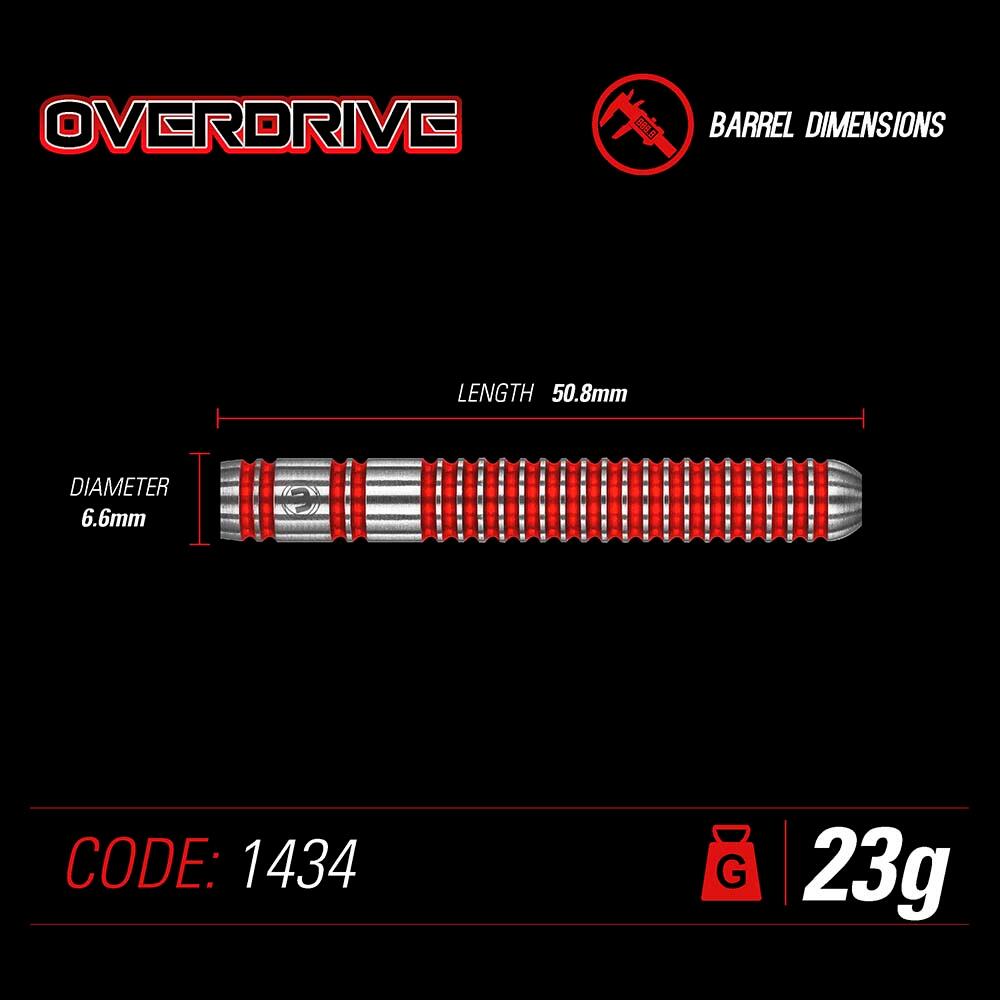 Overdrive fléchettes point en acier 23gr 6/6