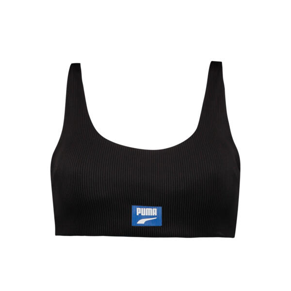 Haut de bikini à encolure côtelée dégagée pour femme PUMA Noir 6/7