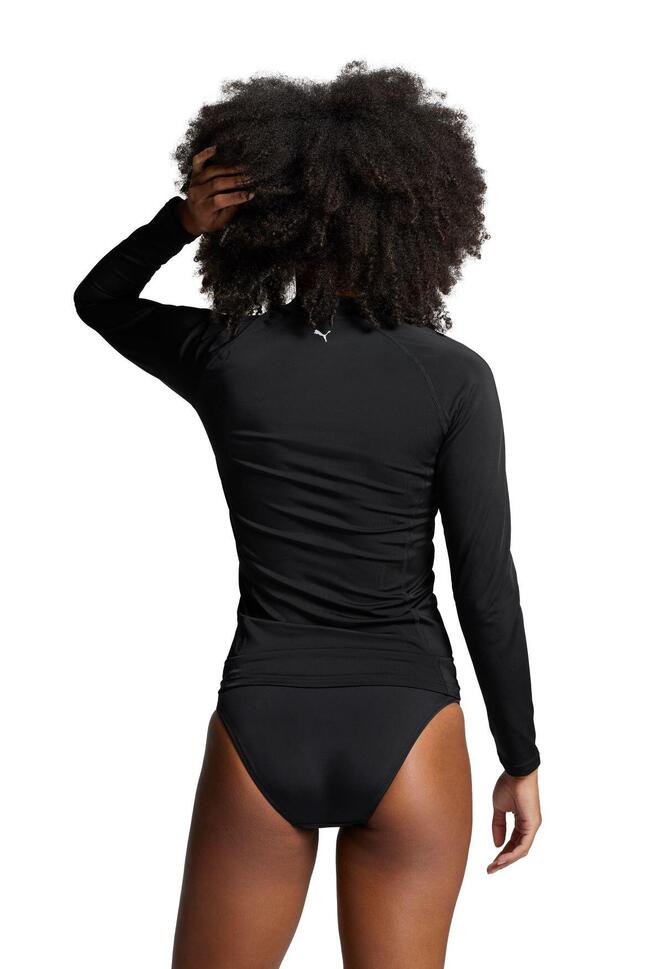 Rashguard do pływania PUMA dla kobiet z długimi rękawami, czarny
