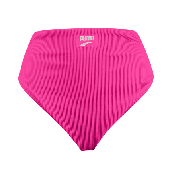 Puma Bikinibroekje Ribbed High Waist Brief Neon Pink Combo 2/5