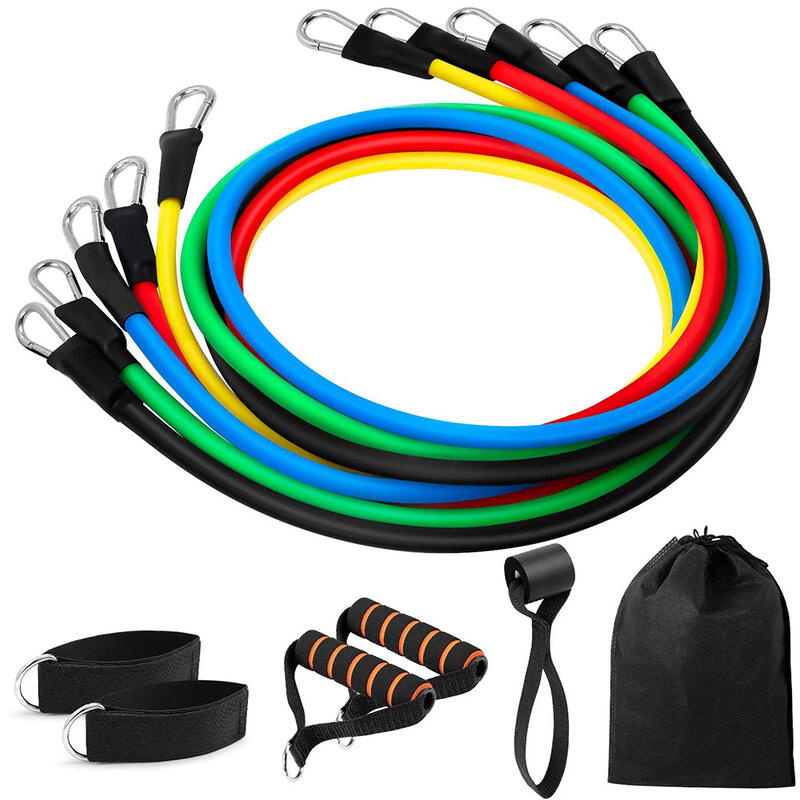 Dokpav Kit de Accesorios para Pilates Set de 5 Bandas Elásticas