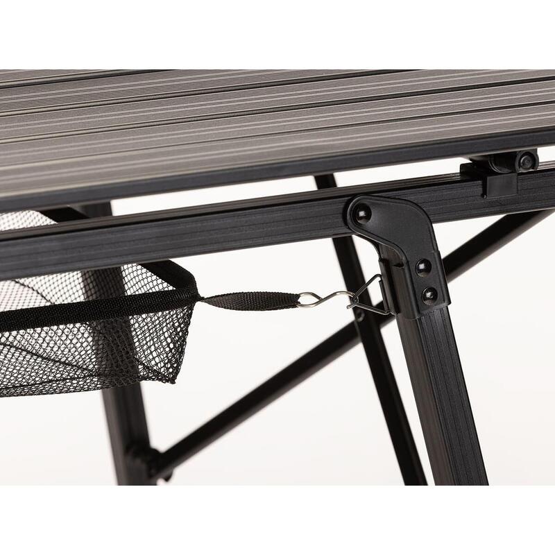 Mesa plegable de aluminio - Jamsa - altura regulable - 120 x 70 cm - negra
