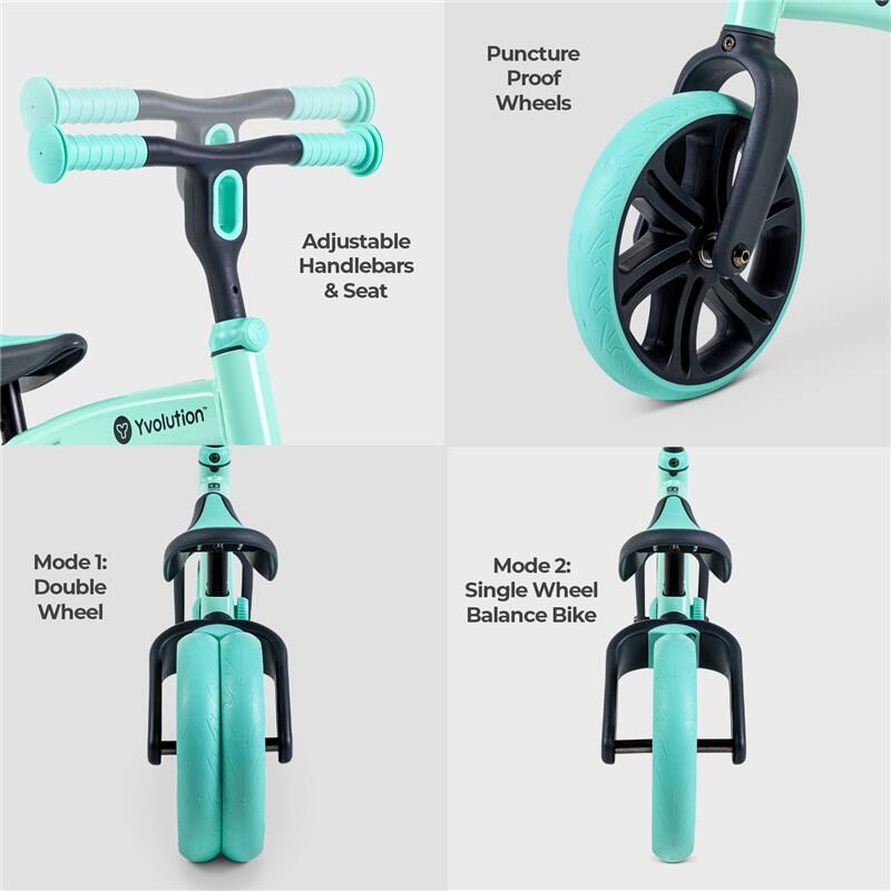 BICICLETA DE BALANCE PARA CRIANÇAS YVOLUTION YVELO JUNIOR VERDE 4/6