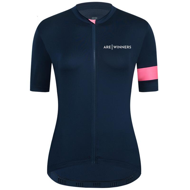 Maillot ciclismo manga corta mujer verano leader azul