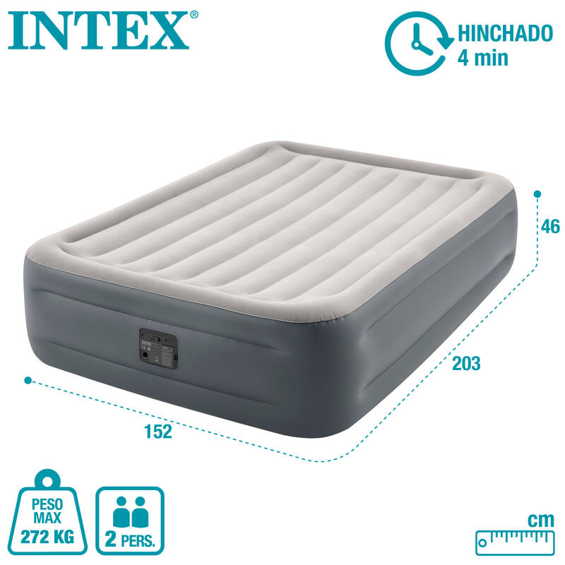 Intex 64126ND - Materasso Essential Rest Autogonfiante, 152x203x46 cm