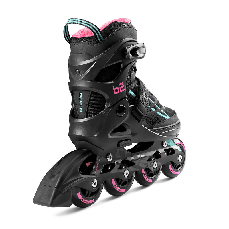 Movino Cruzer B2 patines fitness ajustables para niños, menta y rosa