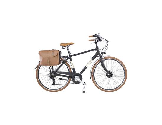Bicicletta elettrica da città Dolce Vita Canellini uomo con borse - Verde Oliva