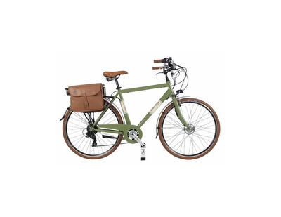 Bicicletta elettrica da città Dolce Vita Canellini uomo con borse - Verde Oliva
