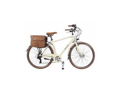 Bicicletta elettrica da città Dolce Vita by Canellini Uomo con borse - Beige