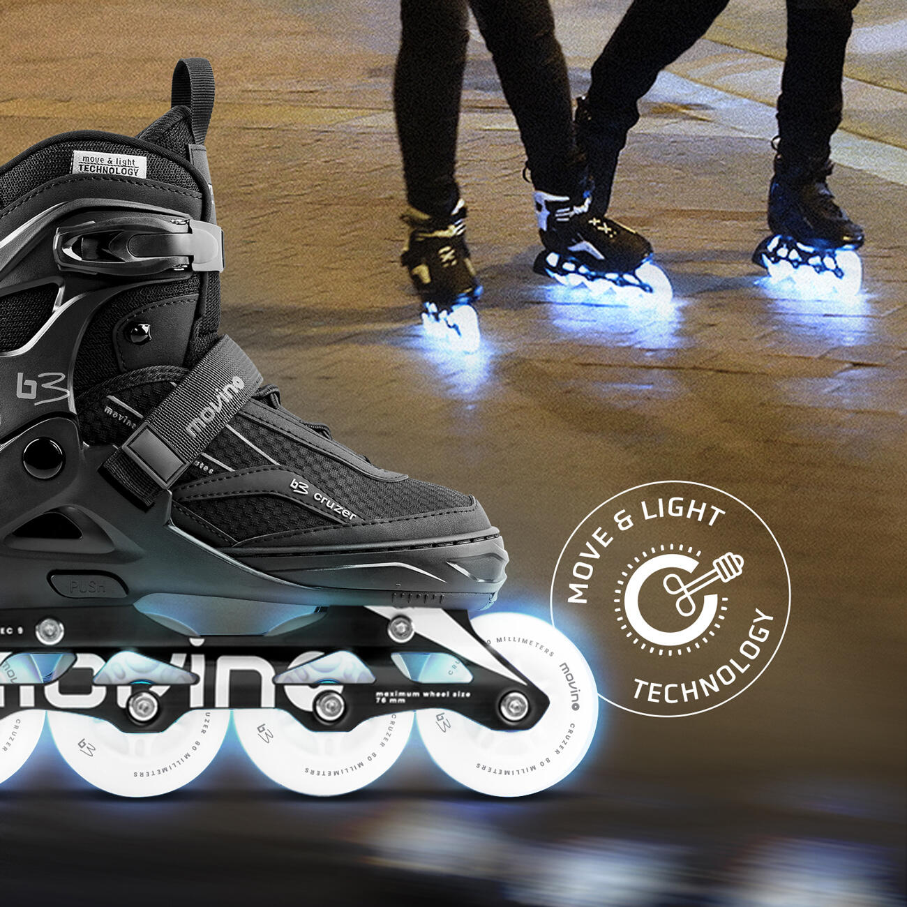 Patins à roulettes réglables fitness pour enfants Movino Cruzer B3 7/8