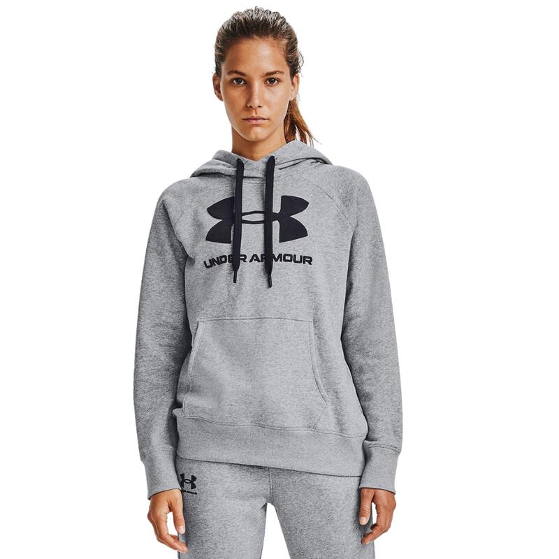 Női kapucnis pulóver, Under Armour Rival Fleece Logo Hoodie, szürke
