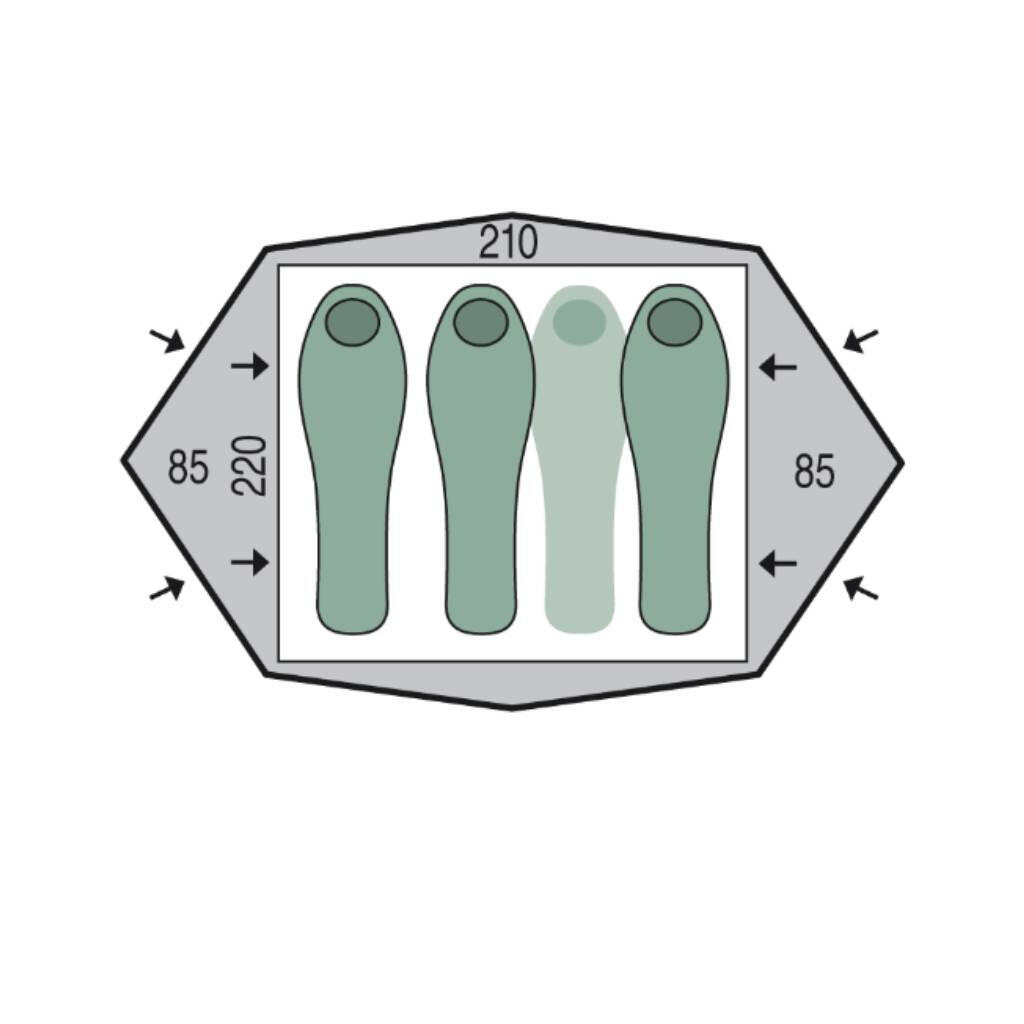 Tent Gemini 210 3-4 persoons trekkerstent koepeltent 4000mm WS 4,1 kg 2/5