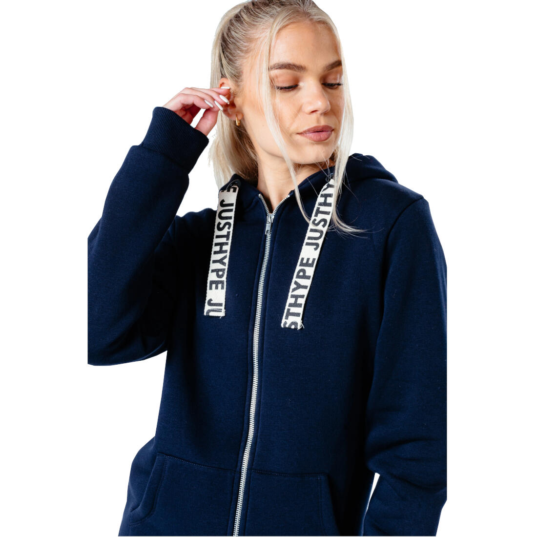 Agasalho para Mulheres Drawstring Zip Hoodie 3/3
