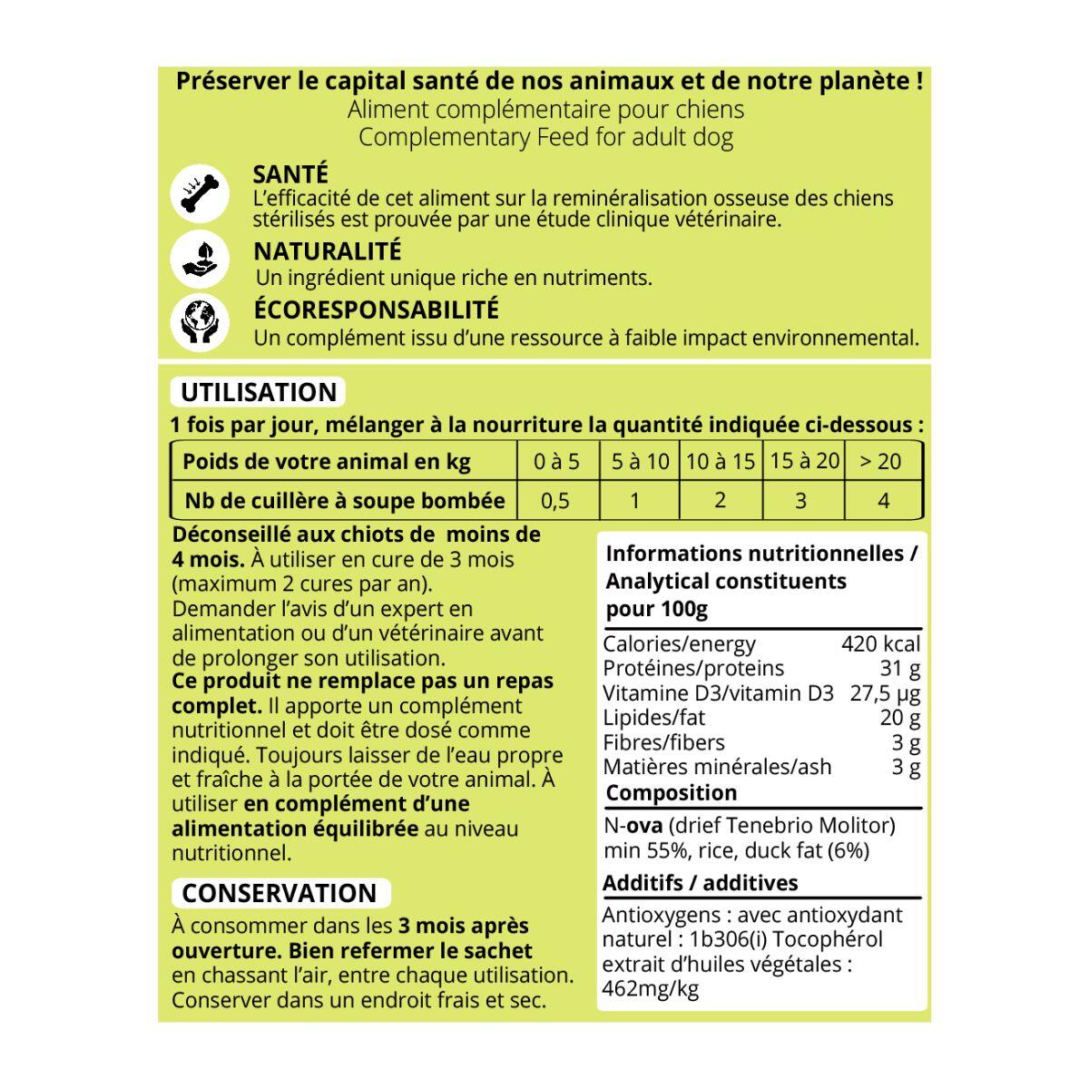 Complément pour chien sante osseuse musculaire - Pro Team Nutriprotect - 500gr 3/3
