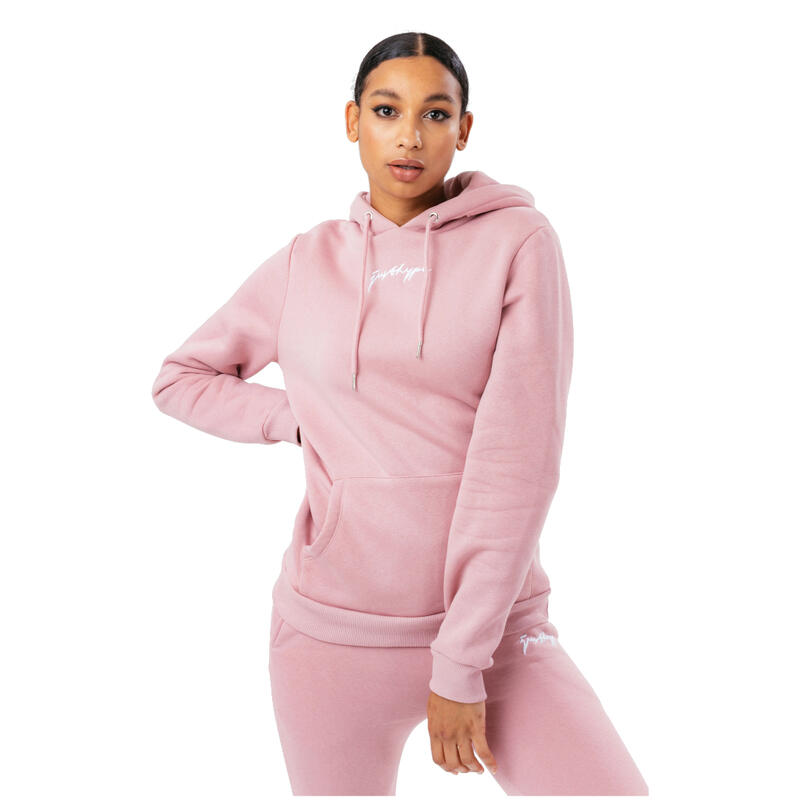 Női kapucnis pulóver, Justhype Scribble Logo Hoodie, rózsaszín